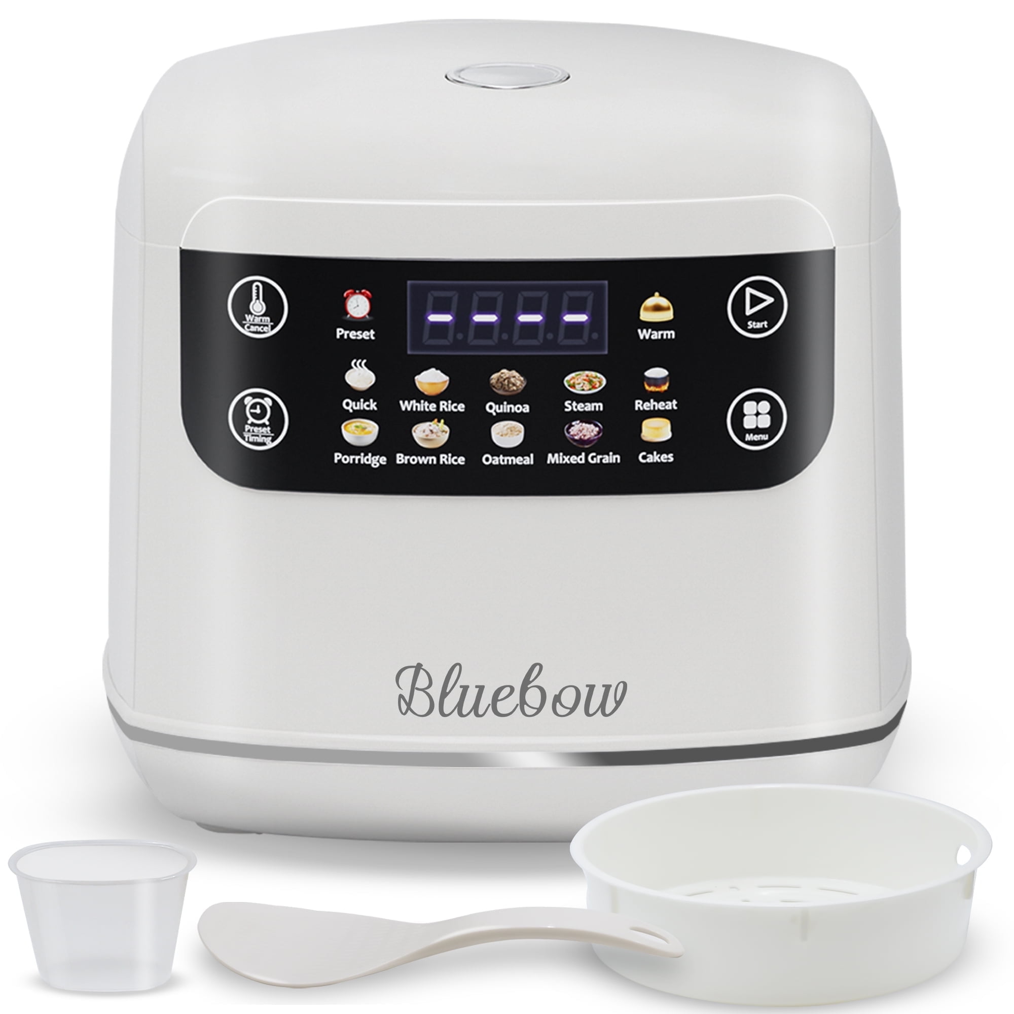 Bluebow Digital Rice Cooker 5 Cup Steamer Multicooker Oatmeal Auto Keep Warm White: What We Checked First
