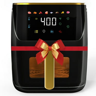Bluebow Newest Air Fryer Large 8.5 QT, Black, 8 in 1 Touch Screen, Visible Window, 1750W