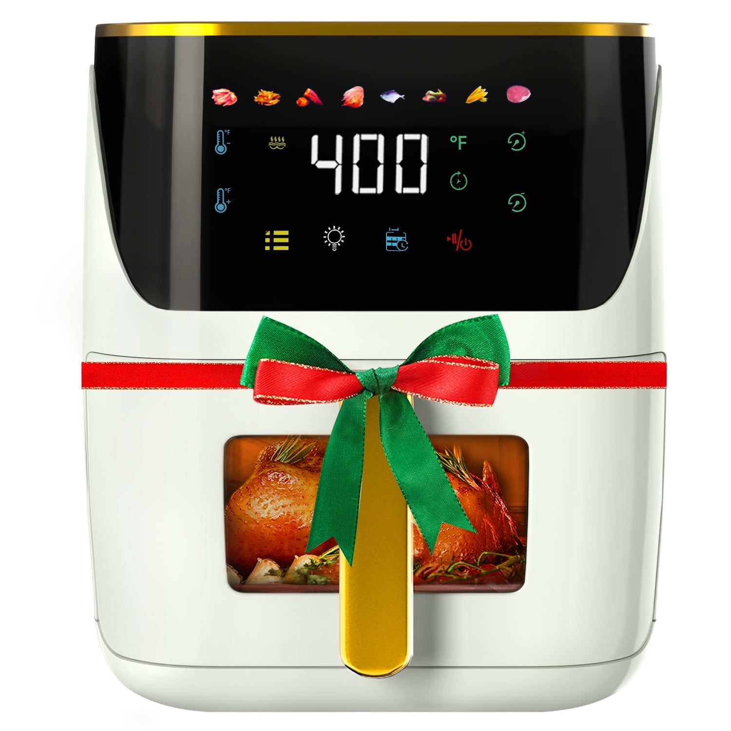 Walmart discount codes: Free Shipping! Bluebow Air Fryer Large 8.5 QT White 8 in 1 Touch Screen Visible Window 1750W