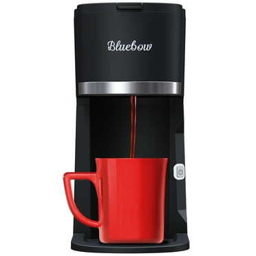 Bluebow Single Serve Coffee Maker for K Cup & Ground Coffee& Tea, Capsule Coffee Machine, 6-12oz Brew Size, Black