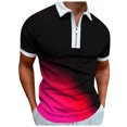 Bluecatlala Mens Polo Shirts Zipper Moisture Wicking Quick Dry