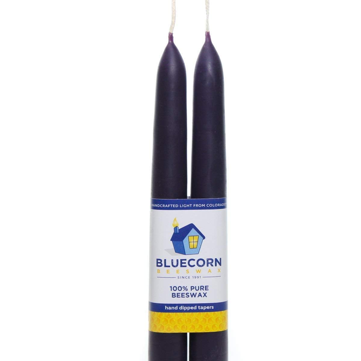 Bluecorn Naturals Pure Beeswax Taper 4-Pair 8 Candles 8-Inch Raw