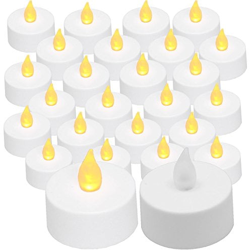 Flickering Tea Lights Amber 24 pieces