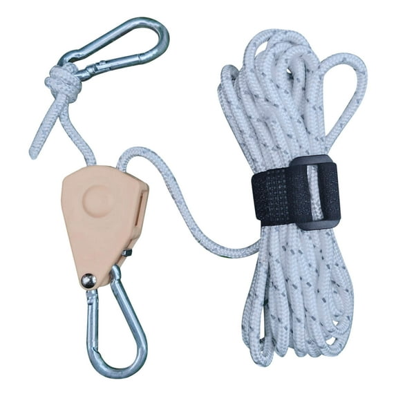 Blueek 13ft Reflective Tent Guyline with Adjustable Metal Pulley for Camping - High Visibility Nylon Rope for Outdoor Gear, White