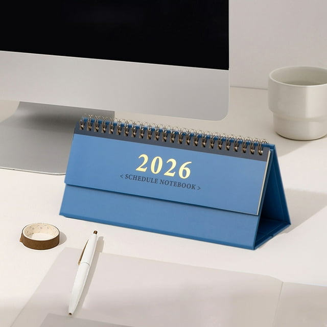 Blueek 2026 Desk Calendar Punch Card Planner Minimalist Desktop