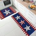 thumbnail image 1 of Blueek 2PCS Independence Day Kitchen Rug Set - Non Slip Patriotic Doormats, Polyester, Ideal for Entrance & Kitchen, Easy to Clean(E), 1 of 6