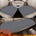 thumbnail image 1 of Blueek 3 PCS Car Seat Cover Full Set Car Front Seat Covers and Rear Benches Cover Originals Winter Plush and Warm for SUV Truck Decor, Dark Gray, 1 of 8