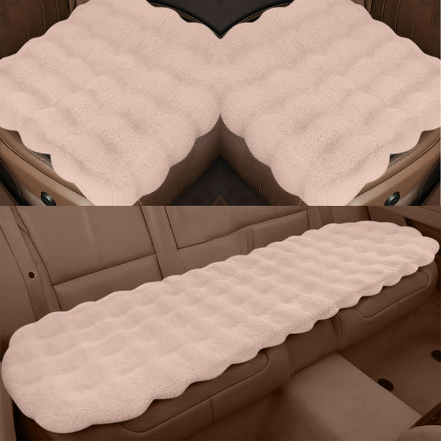Blueek 3 Set of Thickened Plush Car Seat Cushion Set,Soft Fluffy
