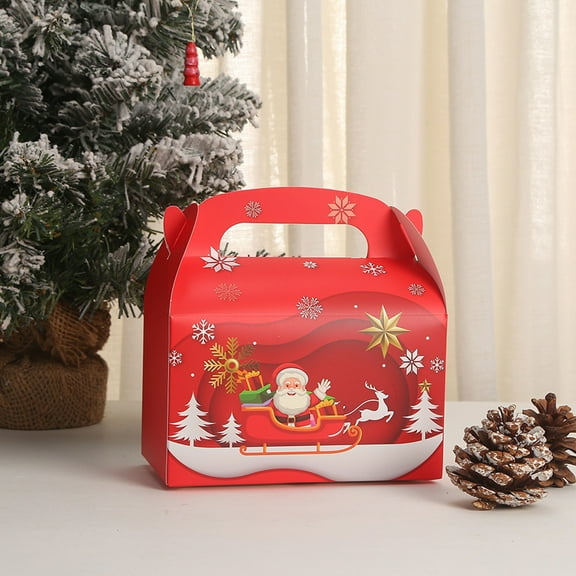 Blueek 4Pcs Christmas Series Cardboard Gift Box, 3D Xmas Candy Treat Box, Christmas Favor Boxes, Cookies Tins Holiday Cardboard Gift Paper Gift Holder for Party Supplies