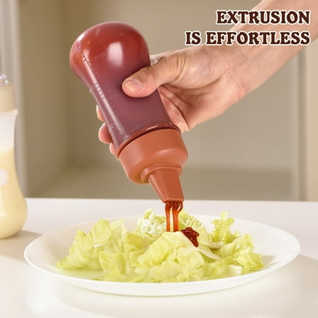 Blueek 5 Holes Ketchup Bottles Squeeze with Cap - 280ml - Multi-purpose Seasoning Dispenser Marked, Easy to Clean