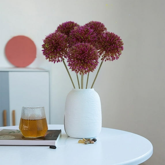 Blueek 6 Pcs Dandelion Artificial Flowers - Realistic Plastic Bouquet for Home Decor, Garden Displays & Creative Arrangements(11.42x7.09x2.76in,Purple)