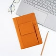 thumbnail image 1 of Blueek A5 Faux Leather Notebook - 8x6 Inch - Thick-Page Diary with Practical Pockets, 180° Lay Flat Design, Bleed-Resistant Writing Pad,Orange, 1 of 8