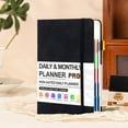 thumbnail image 1 of Blueek A5 Monthly Planner Notebook, Self-Completing Calendar Book Cash Budget Organizer with Bookmark Strip for Goal Planning(Black), 1 of 6