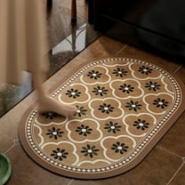 Blueek Absorbent Bathroom Mat, Non-slip Fluffy Microfiber Rug for Quick-Dry Comfort - Perfect for Shower, 16x24 Inch, Brown