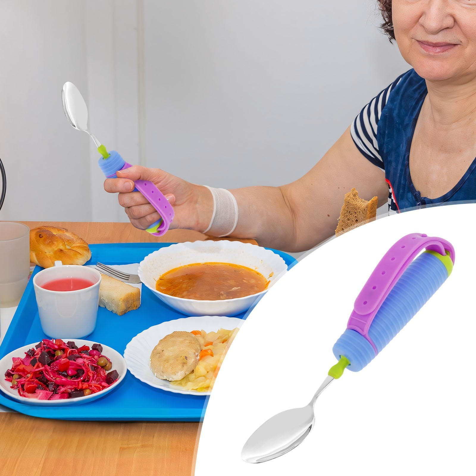 Blueek Adaptive Weighted Utensils for Hand Arthritis Comfortable