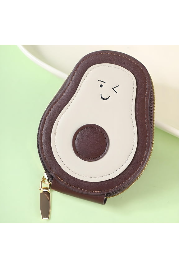 Avocado Card Holder - Multi-Functional and Cute Wallet for Cards and Coins, Multi-Slot Penguins Card Holder Coin Purse Zippered Small Coin Bag for Women Men