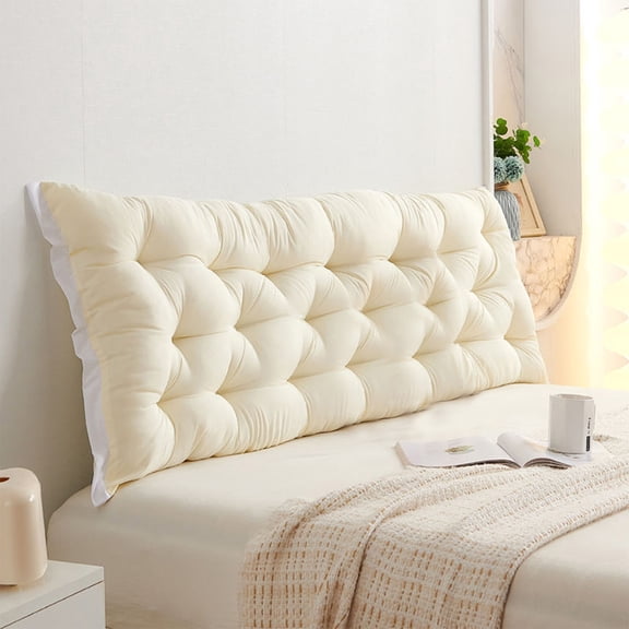 Blueek Bedside Cushion Soft Backrest Pillow, Bedroom Headboard Support Cushion with Removable Cover for Bed and Sofa Comfort(Yellow,47x19in)