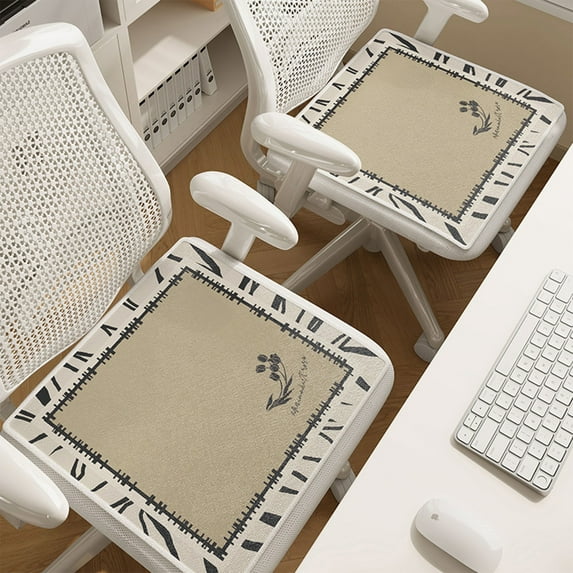 Blueek Breathable Ice Silk Seat Cushion, Non-slip Cotton Car & Office Chair Pad, Machine Washable Cool Seat Cover,14x14 Inch(C)