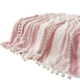 thumbnail image 1 of Blueek Cationic Double-Colored Jacquardweave Blanket, Soft Fleece Cloud Pattern Sofa Office Nap Blanket(Pink,3.3x4.9ft), 1 of 5