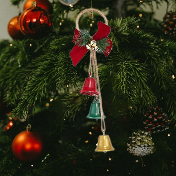 Blueek Christmas Hanging Small Bells with Velvet Bow, Xmas Tree Hanging Bells Christmas Tree Pendants Ornaments Decoration