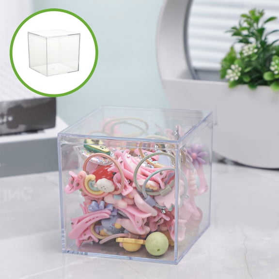 Blueek Clear Acrylic Storage Box, Plastic Lid, Transparent Candy Organizer, Durable Gift Box for Toys, Jewelry, Party Favors(Clear,3.3in)