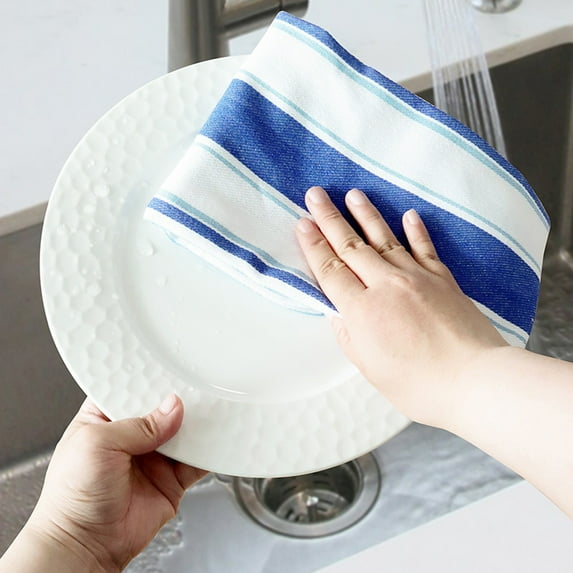 Blueek Colorful Cotton Woven Striped Kitchen Towel – Super Absorbent, Soft & Lint-Free Cleaning Cloth for Pots, Pans, and Surfaces