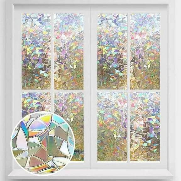 Blueek Colorful Frosted Window Film for Privacy, UV Blocking Electrostatic Glass Sticker, No Adhesives, Reusable & Easy Clean(18x39 inch)