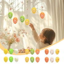 Blueek Colorful Plastic Easter Eggs - 18 PCS Decorative Hanging Eggs for Safe Kids Play & Home Decor, Reusable Easter Decorations, 2.36x1.57 Inch