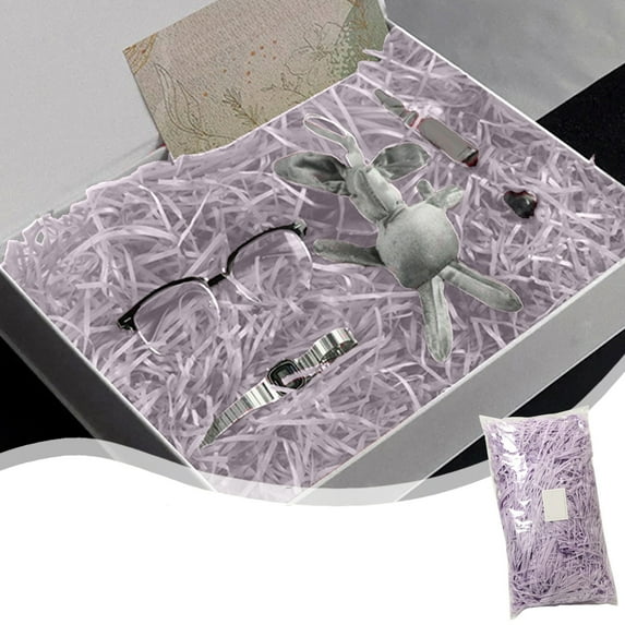 Blueek Colorful Shredded Paper Filler for Gift Boxes - Perfect for Wedding Candy, Birthday & Festive Decor Supplies,Gray