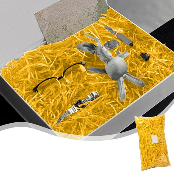 Blueek Colorful Shredded Paper Filler for Gift Boxes - Perfect for Wedding Candy, Birthday & Festive Decor Supplies,Yellow