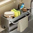 thumbnail image 1 of Blueek Compact Kitchen Sink Organizer - Stainless Steel Sponge Holder Rack, Rust-Proof Storage Stand for Modern Bathrooms,Gray, 1 of 7