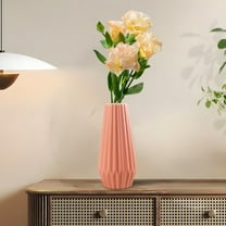 Blueek Composite Plastic Flower Vases Bulk Small Tall Conic Floral Vases for Centerpieces Unbreakable Bud for Wedding Party Living Room Decor(8.27x2.36x2.36in,Pink)