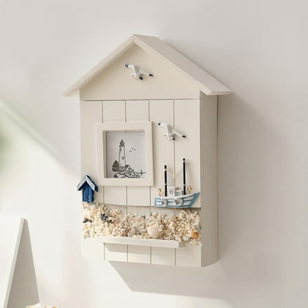 Blueek Decorative Wall-Mounted Key Box Organizer - Multicolor Wooden Key Cabinet with Heavy-Duty Construction for Home & Office