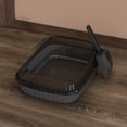thumbnail image 1 of Blueek Durable Cat Litter Box with Free Spade - No More Mess, Anti-Spillage Design, Ideal for Large Cats & Multi-Pet Households(14.37x10.63x4.72in,Black), 1 of 8