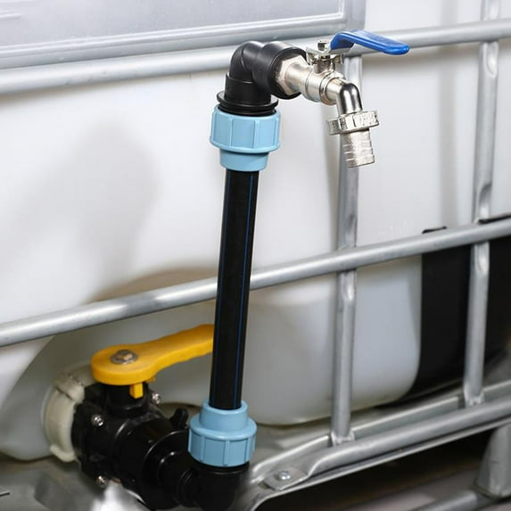 Blueek Economical Brass Gooseneck Faucet Adapter for Ton Barrel - Space-Saving, Durable, Leak-Proof Design,20 Inch, Blue