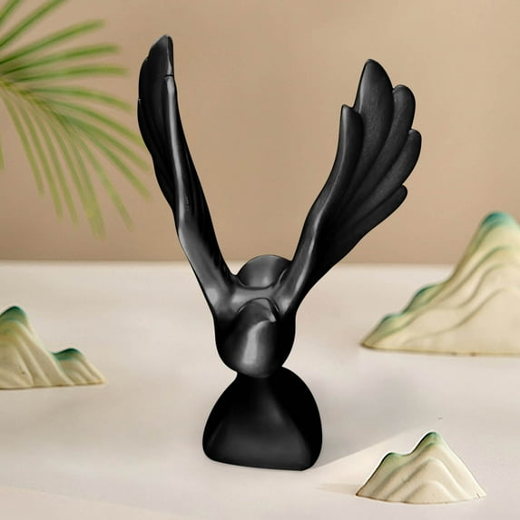 Blueek European Style Resin Sculpture Ornament - 7.5 Inch - Luxurious Foyer & Living Room Decor, Classic Art Design,Black