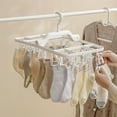 thumbnail image 1 of Blueek Foldable Clothes Drying Rack, Windproof Clip Hanger for Socks and Underwear, Non-slip Organizer, 32 Clips, 1 of 7