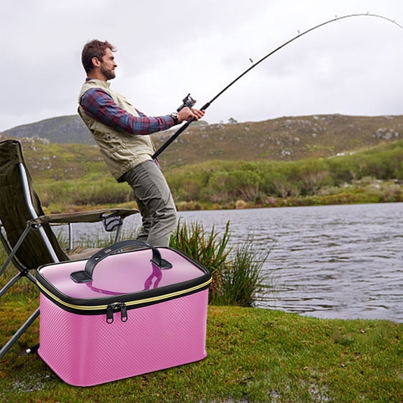 Blueek Foldable Live Fish Container - Eco-Friendly EVA Fishing Bucket for Storing Fish | Lightweight & Waterproof Fishing Gear Accessory