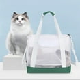 thumbnail image 1 of Blueek Foldable Portable Pet Carrier Bag for Cats - Breathable & Stylish Travel Companion for Outdoor Adventures, 13x13x9 Inch,Green, 1 of 6