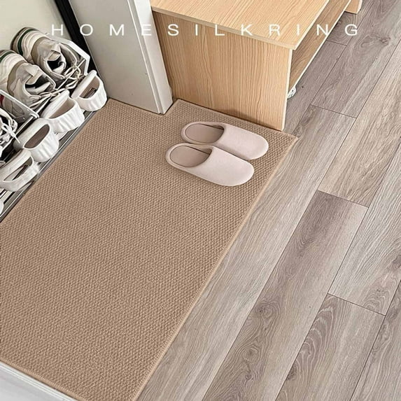 Blueek Front Door Mat 24x16 Inch, Faux Jute Indoor Entrance Doormat, Outdoor Welcome Entryway Rugs for Home Entrance Durable Non Slip Dirt Trapper Duty-Grey