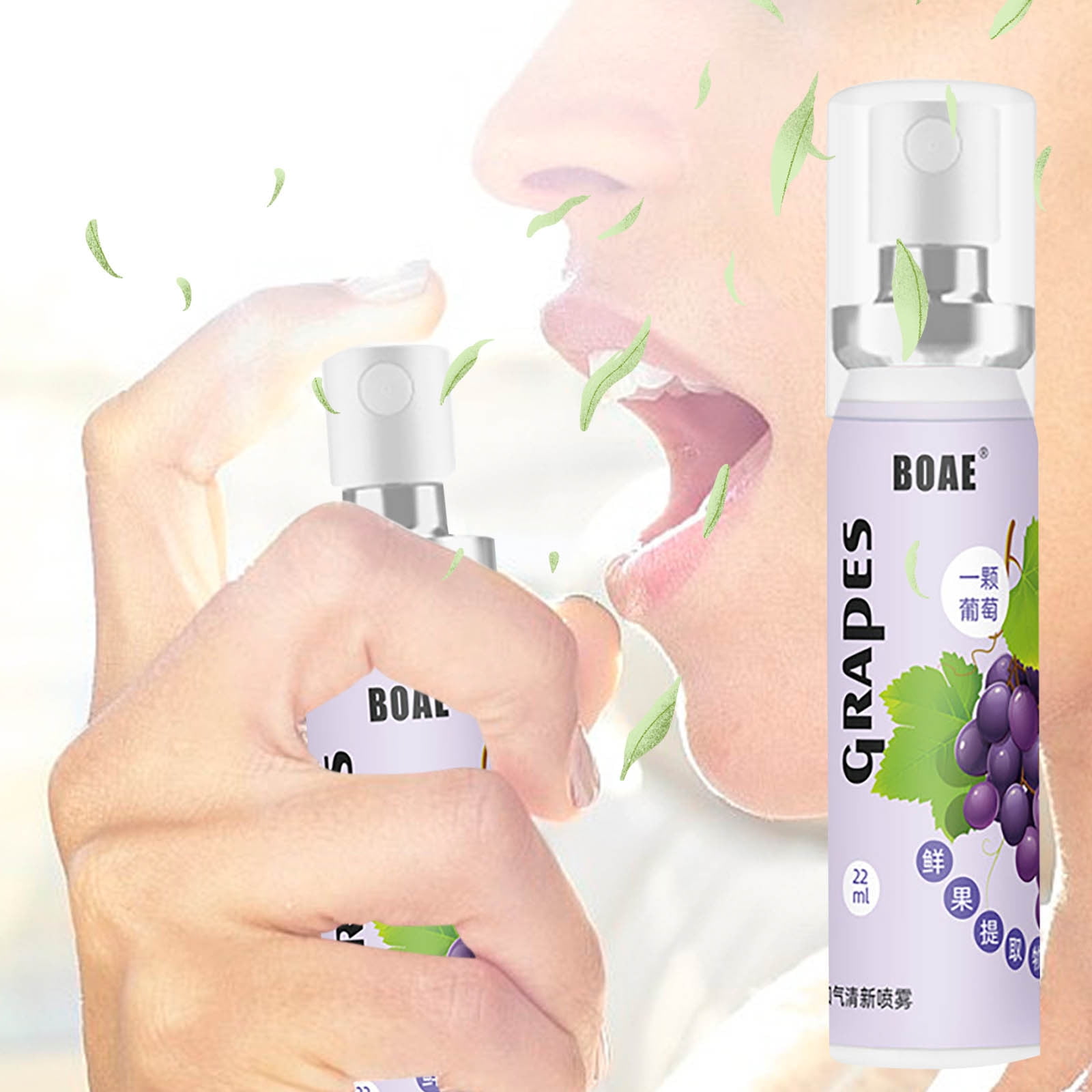 Blueek Grapes Fresh Breath Spray FruitFlavored Oral Spray Freshener Compact Portable Refreshing