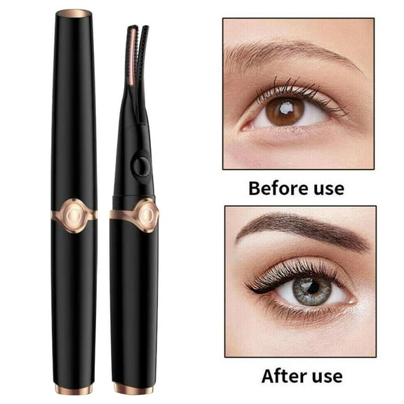 Blueek Heated Eyelash Curler Kit Natural Curling Heated Eyelash Curler 2 In 1 Eyelash Curler Built-in Comb USB Charging Heated Eyelash Curler(1#)