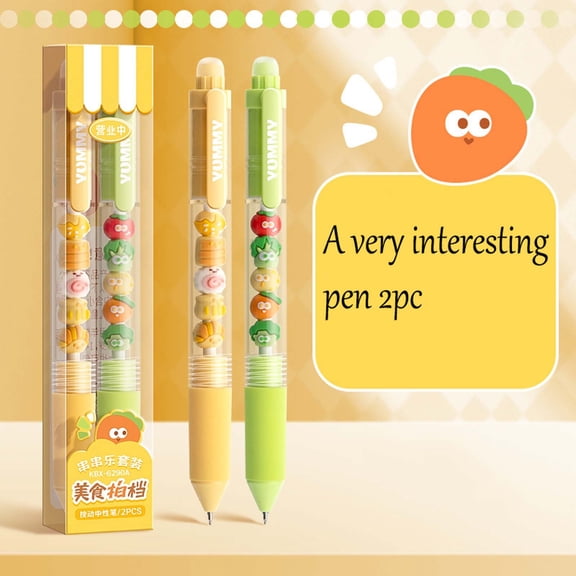 Blueek Magical Erasable Pen Set - 2-Pack Blue Gel Pens with String Design, Smooth Writing & Eco-Friendly Correction,Yellow