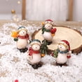 thumbnail image 1 of Blueek Mini Christmas Figurines, 4PCS Snowman Doll Desktop Decoration, Vintage Decorative Xmas Snowman Statue, Christmas Miniature Resin Artwork, 1 of 1