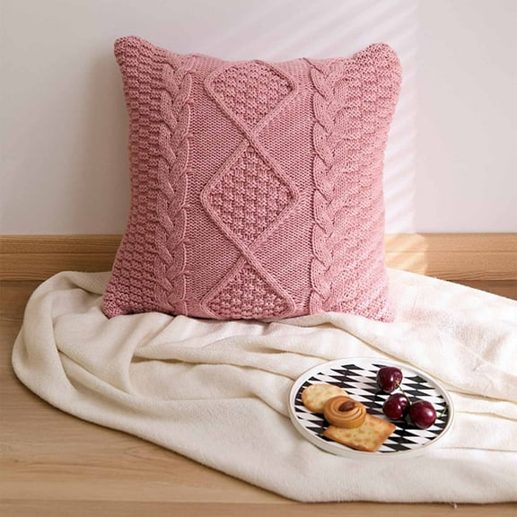 Blueek Modern Farmhouse Home Pillowcase, Boho Decor Throw Pillow Cover 18x18 Inch for Couch Bed Sofa, Soft Cute Macrame Woven Tan Cushion Gifts