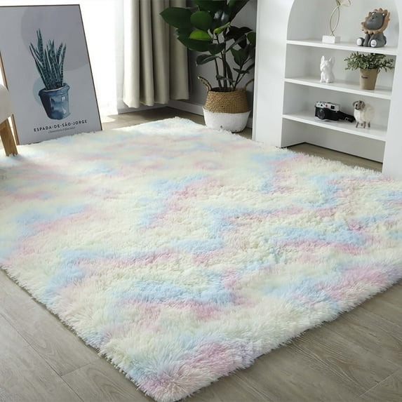 Blueek Modern Soft Bedroom Carpet - Tie-Dyed Warm Floor Mat for Home Decor - Enhance Style and Comfort(24x63 inch)