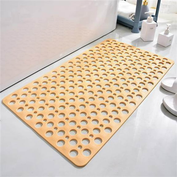 Blueek Non-slip TPE Bath Tub Mat Non Slip Mildew Resistant, Safe & Stylish Shower Mats, - Easy-to-Clean with Strong Suction Cups, 16x35 Inch, Yellow