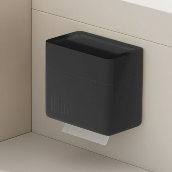 Blueek Plastic Tissue Box, Multifunctional Tissue Organizer for Various Places - Ideal Bathroom, Bedroom & Kitchen Gift(Black)