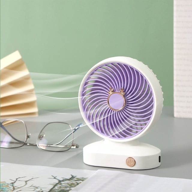 Blueek Portable 3-Speed USB Rechargeable Mini Fan, Compact Handheld & Desktop Cooling Fan for Home and Outdoor Use,Purple