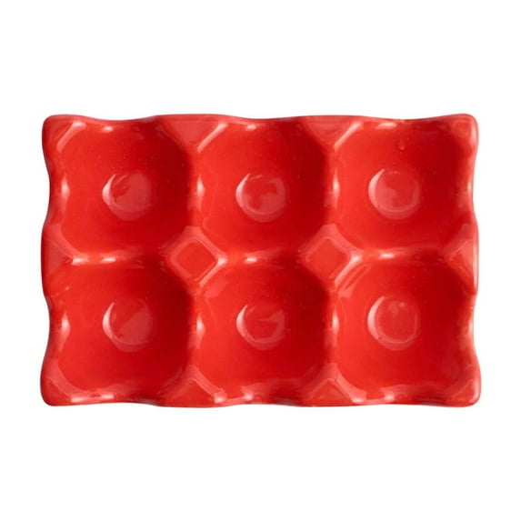 Blueek Scandinavian Ceramic Egg Tray - Fresh Storage Box for Kitchen Refrigerator, Non-Slip Design, Perfect Egg Organizer for Family